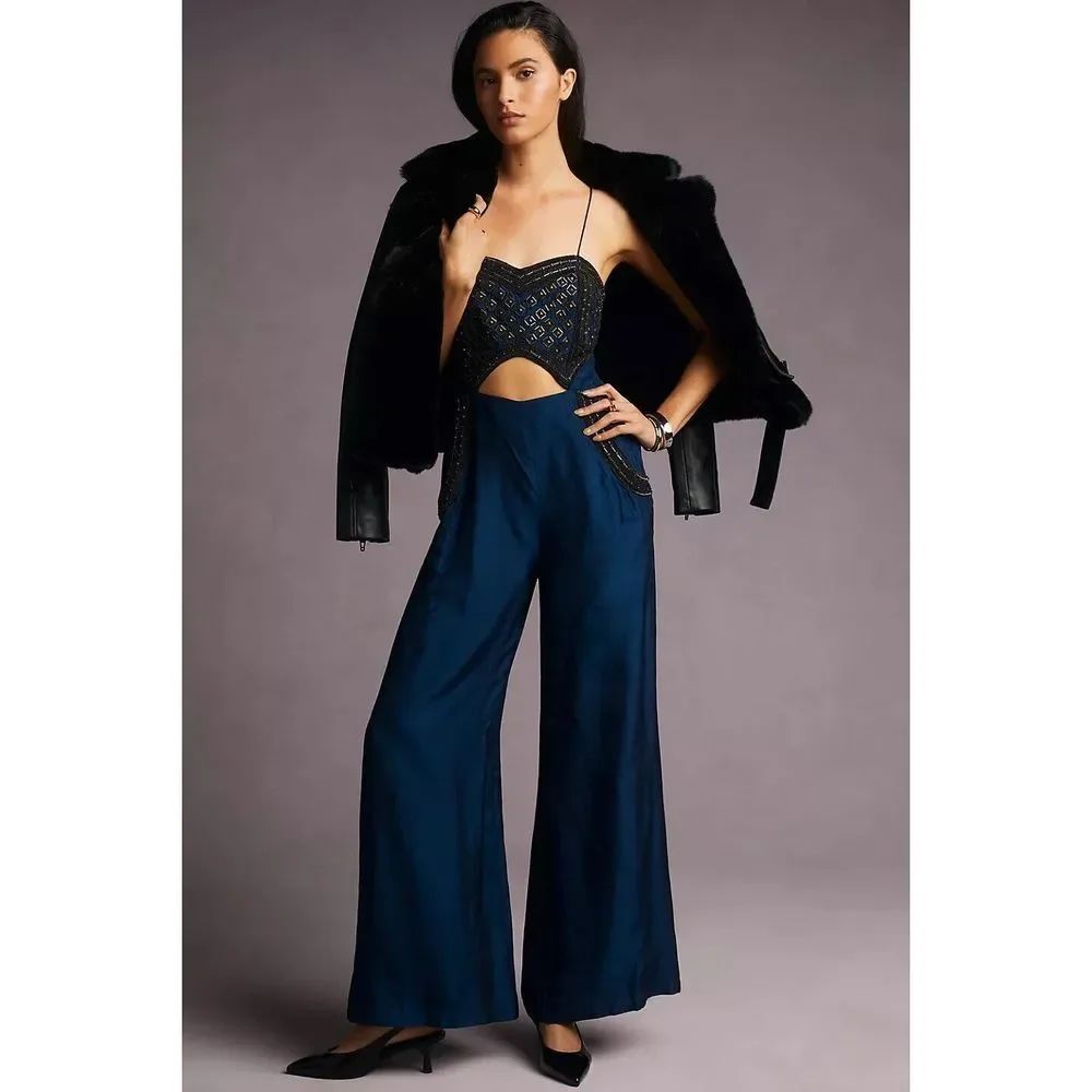 Anthropologie Pinnacle by Shruti Sancheti Embroidered Jumpsuit